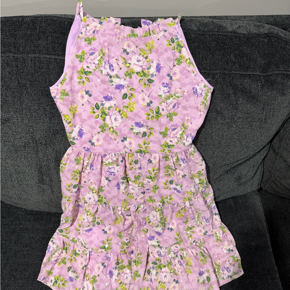 Floral Dress in Pink and Green